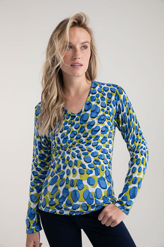 Marble V Neck Spot Jumper