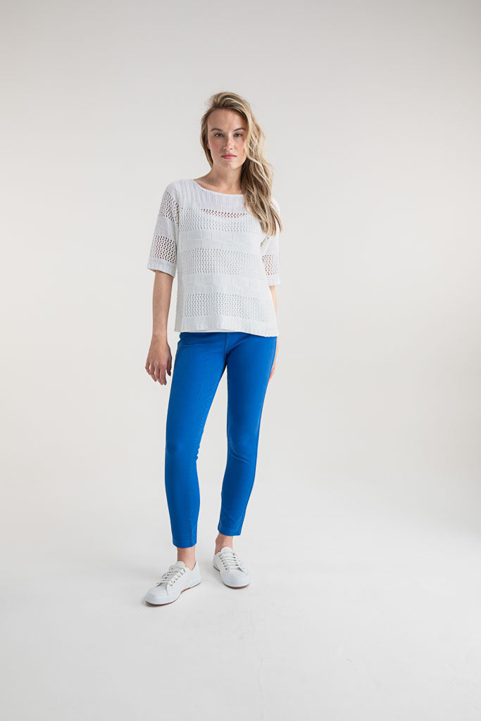 Marble Square Crochet Look Jumper