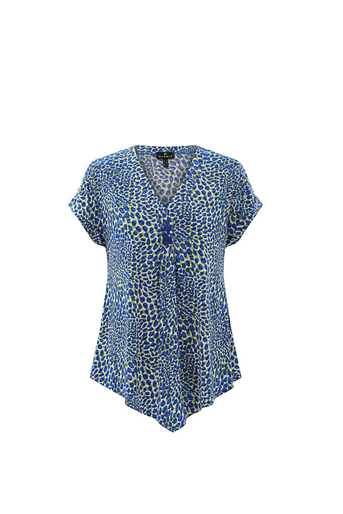 Marble Spotted V-Neck Top