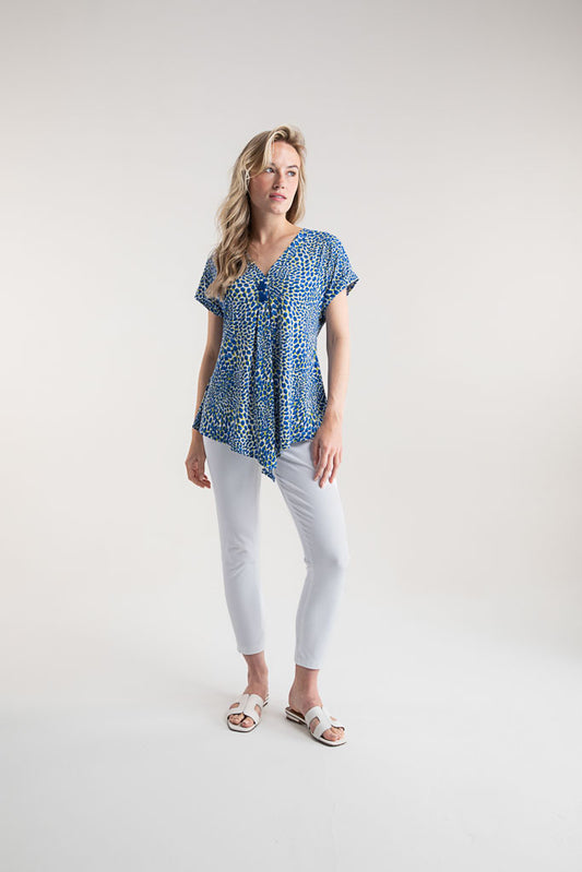 Marble Spotted V-Neck Top