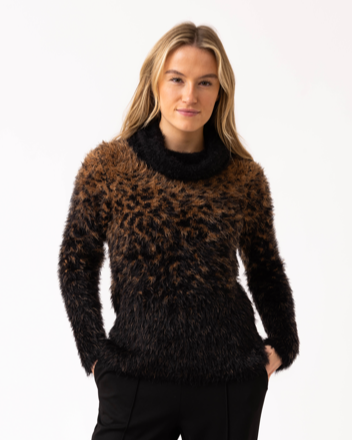 Marble Cowl Neck Fluffy Jumper