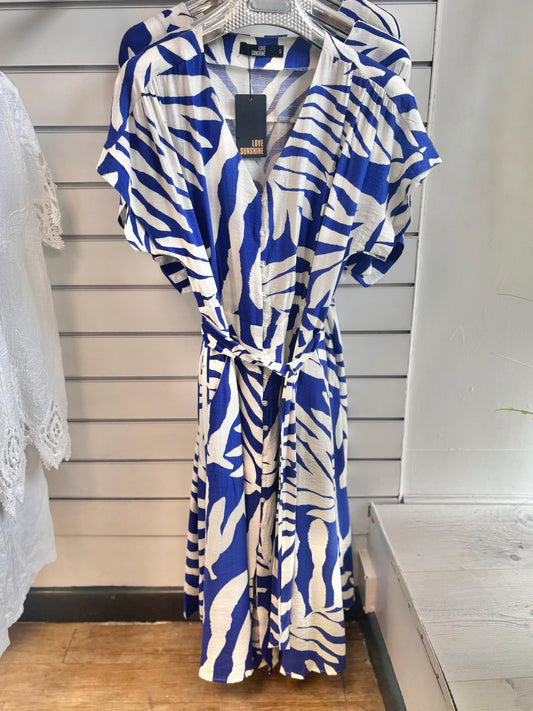 Love Sunshine Short Sleeve Blue Dress