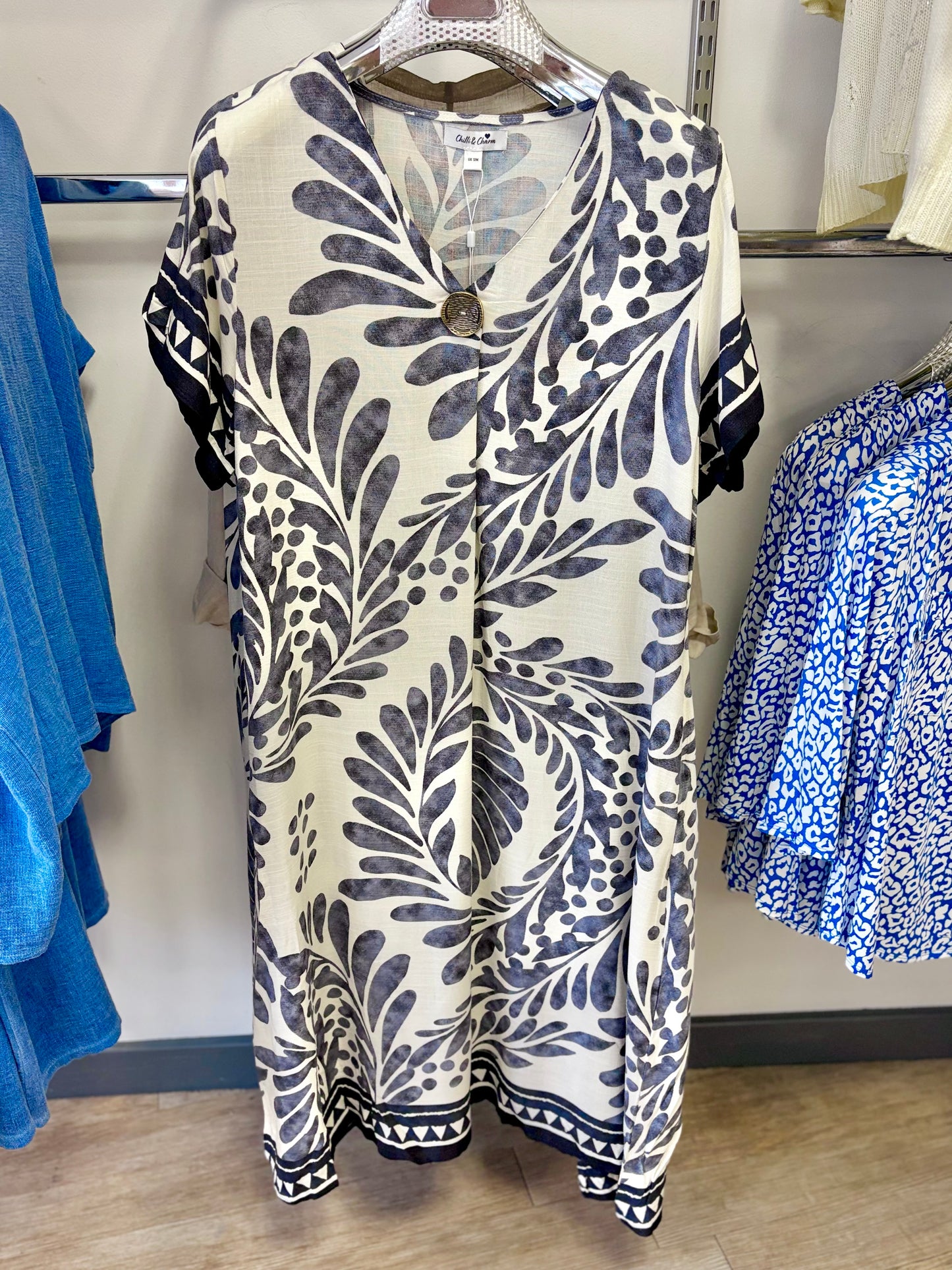 Chilli & Charm Short Sleeve Button Dress