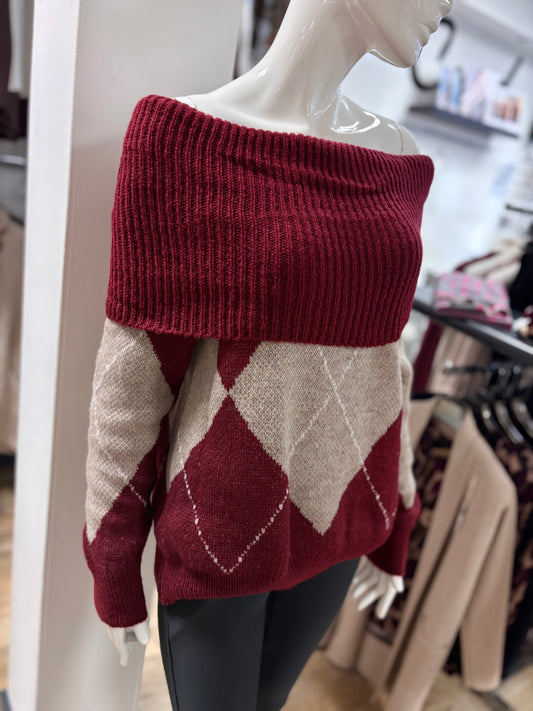 Bardot Argyle Jumper