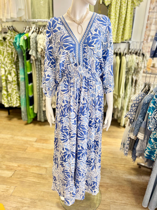 V Neck Embellished Maxi Dress