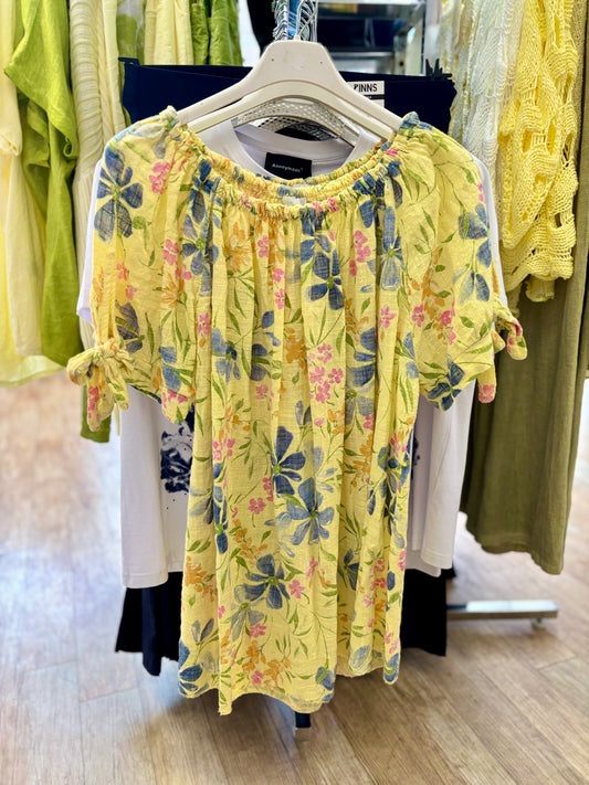 Daisy Print Off The Shoulder Top