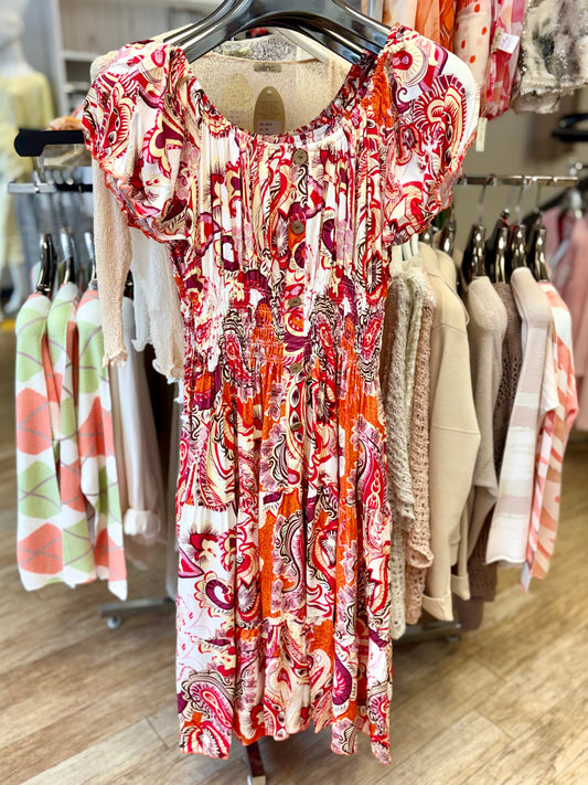 Shirred Waist Mini Dress