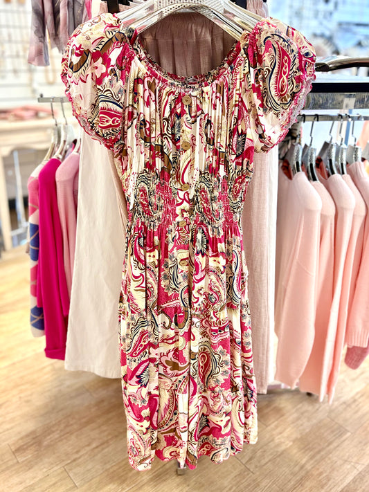 Shirred Waist Mini Dress