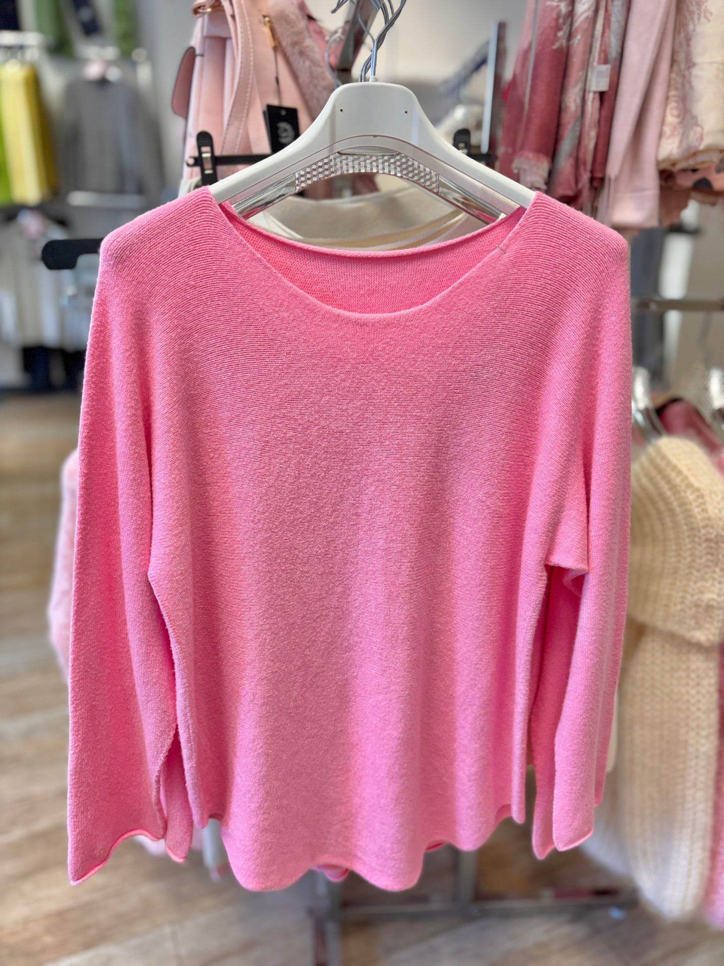 Wide Neck Plain Jumper