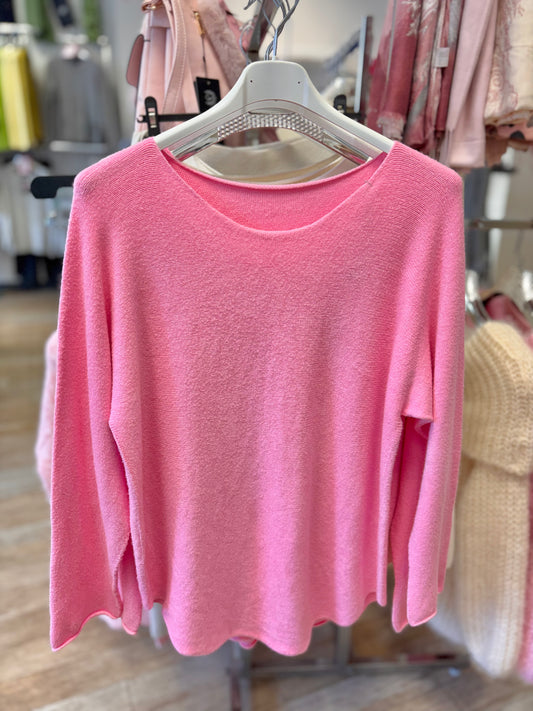 Wide Neck Plain Jumper