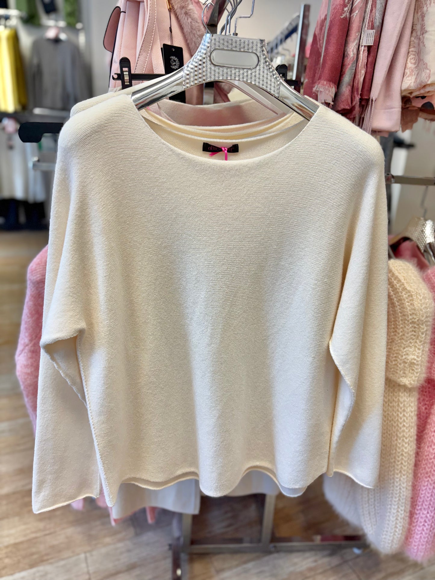Wide Neck Plain Jumper