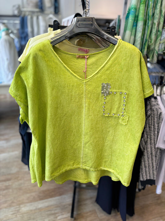 Linen Front Pocket T-Shirt