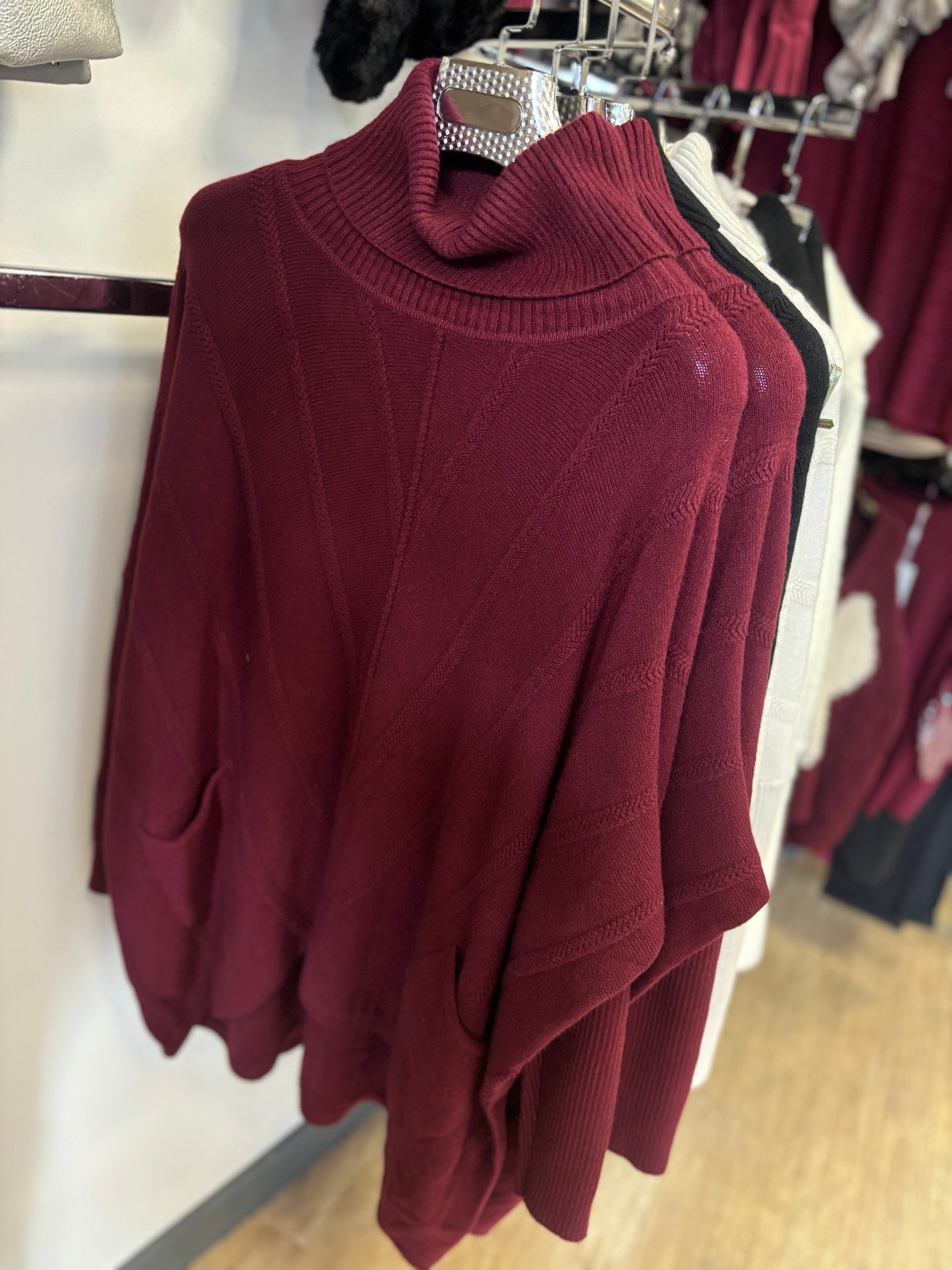 Polo Neck Long Chevron Jumper