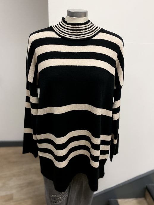 Multi Stripe High Neck Jumper