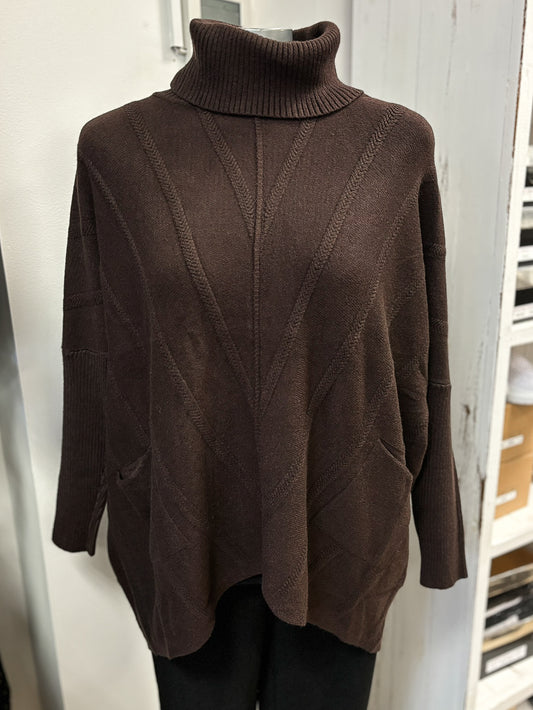 Polo Neck Long Chevron Jumper