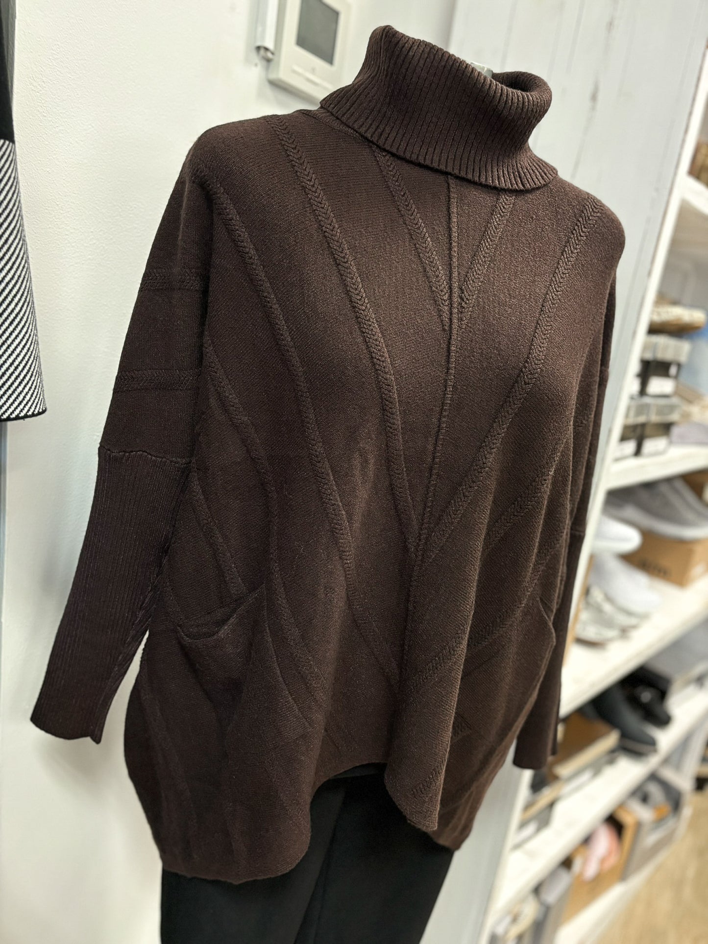 Polo Neck Long Chevron Jumper