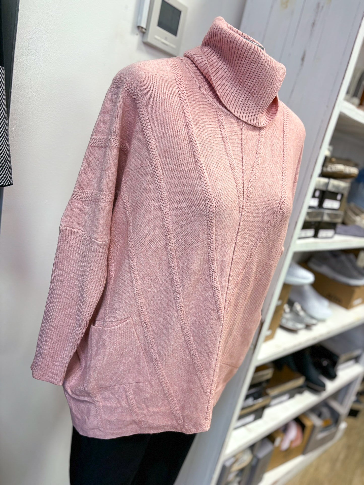 Polo Neck Long Chevron Jumper