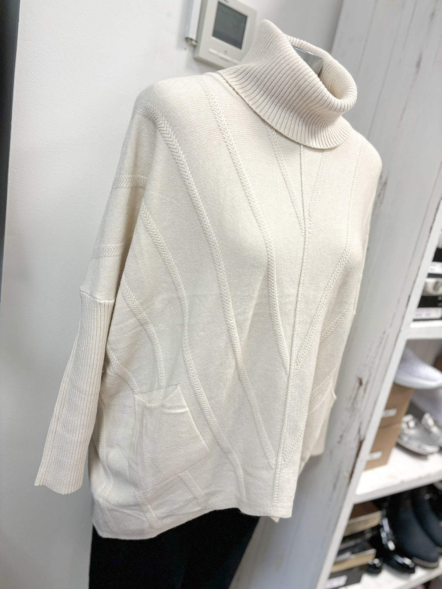 Polo Neck Long Chevron Jumper