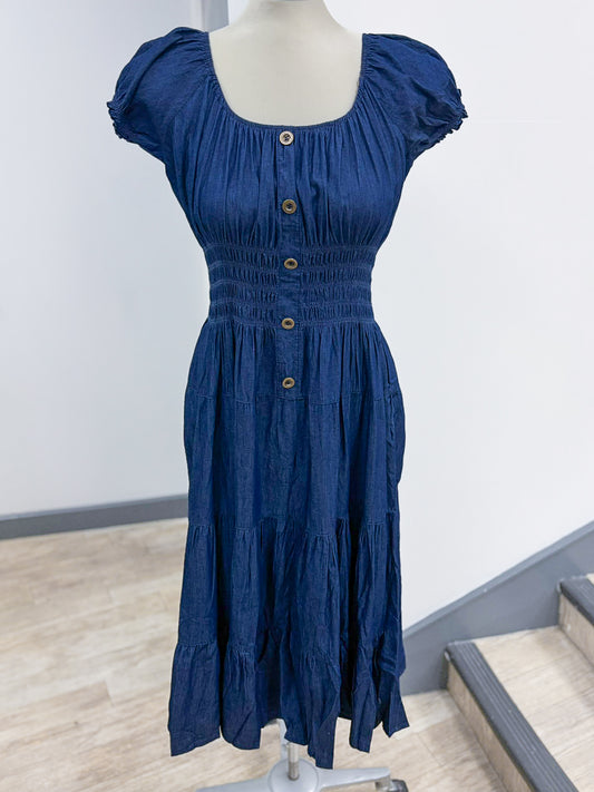 Shirred Waist Mini Dress