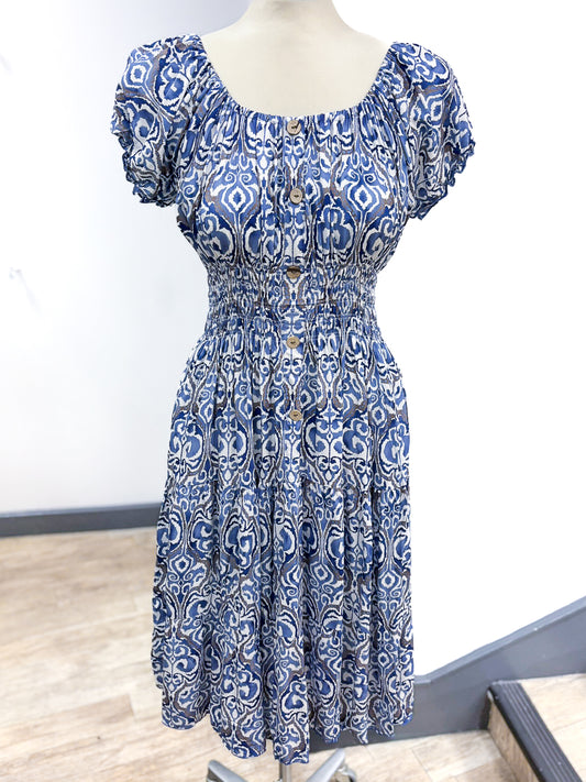 Shirred Waist Mini Dress