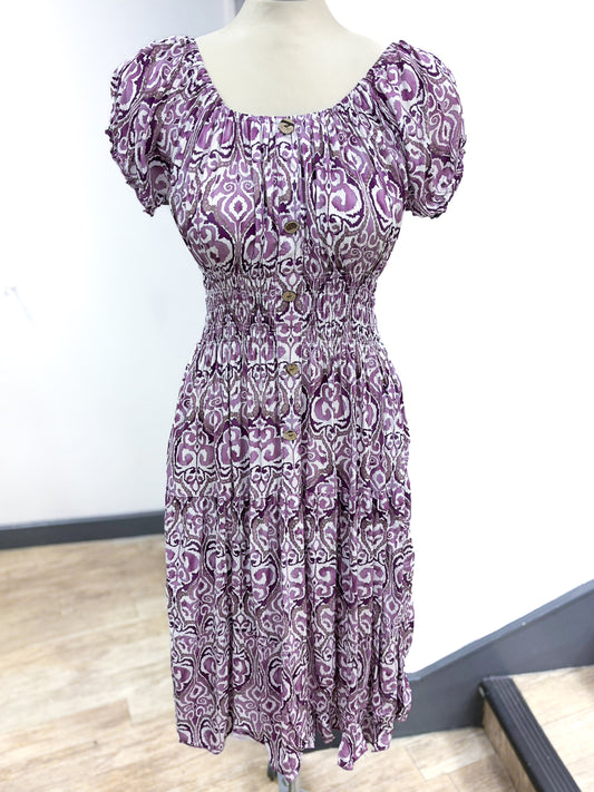 Shirred Waist Mini Dress
