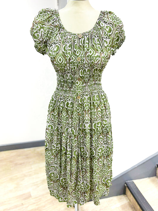 Shirred Waist Mini Dress