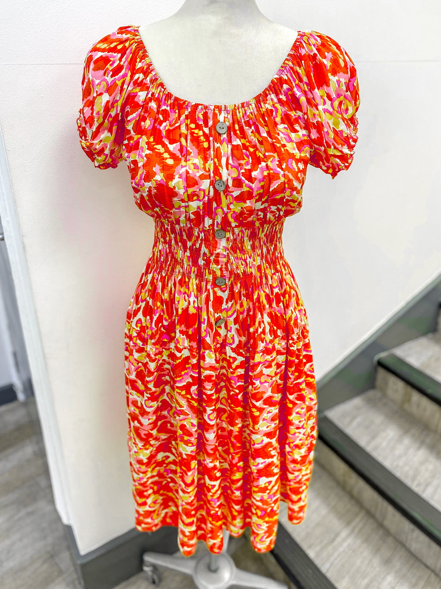 Shirred Waist Mini Dress