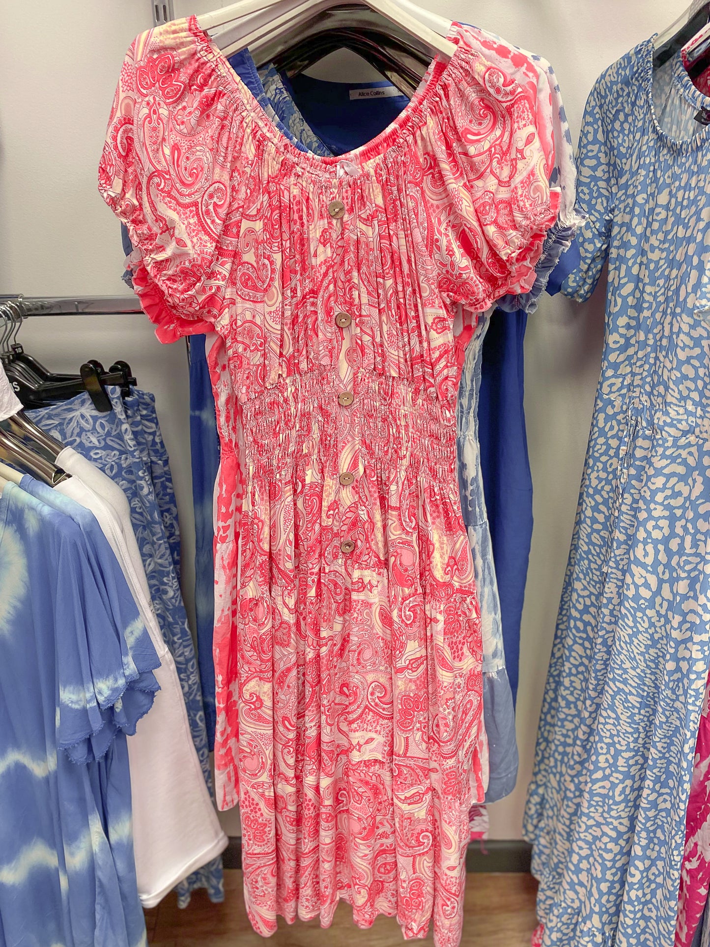 Shirred Waist Mini Dress