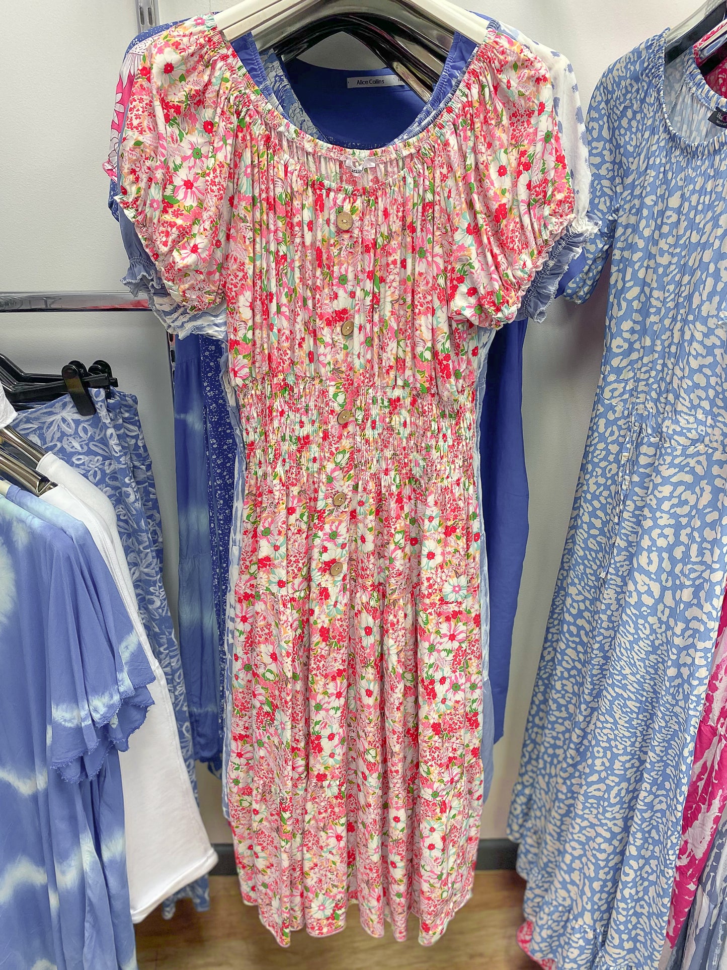 Shirred Waist Mini Dress