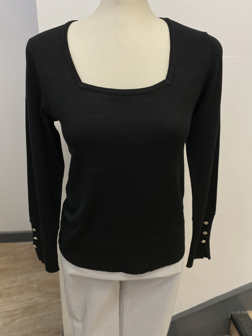 Marble Square Neck Thin Jumper
