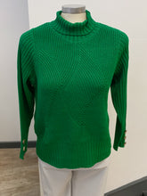 Load image into Gallery viewer, Marble Cotton Blend Wave Knit Polo Neck Jumper