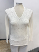 Load image into Gallery viewer, Marble V Neck Diamante Jumper
