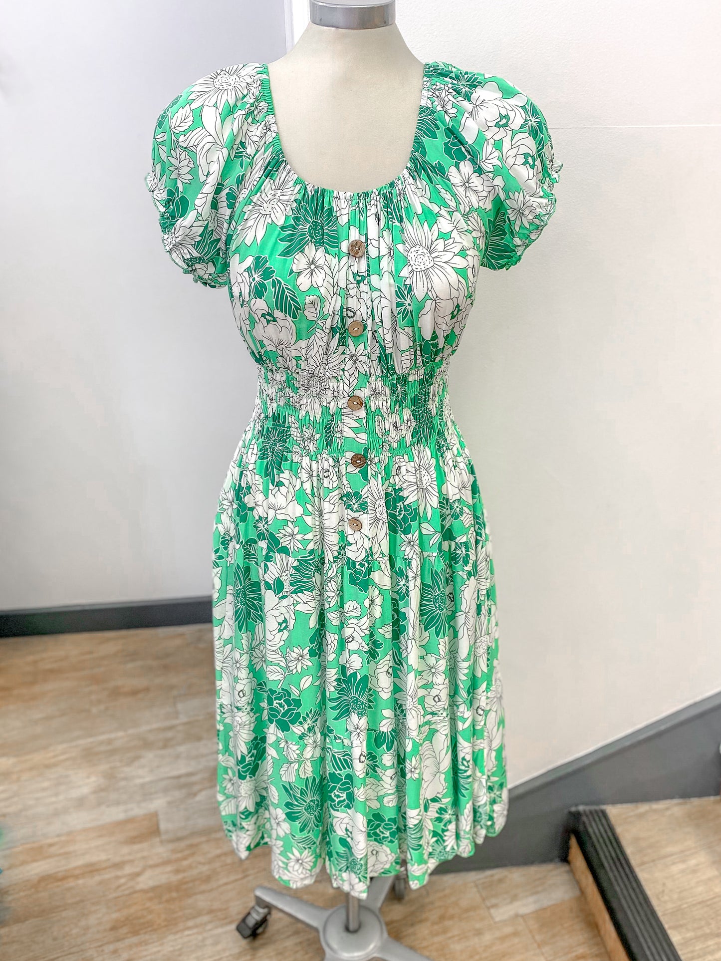 Shirred Waist Mini Dress