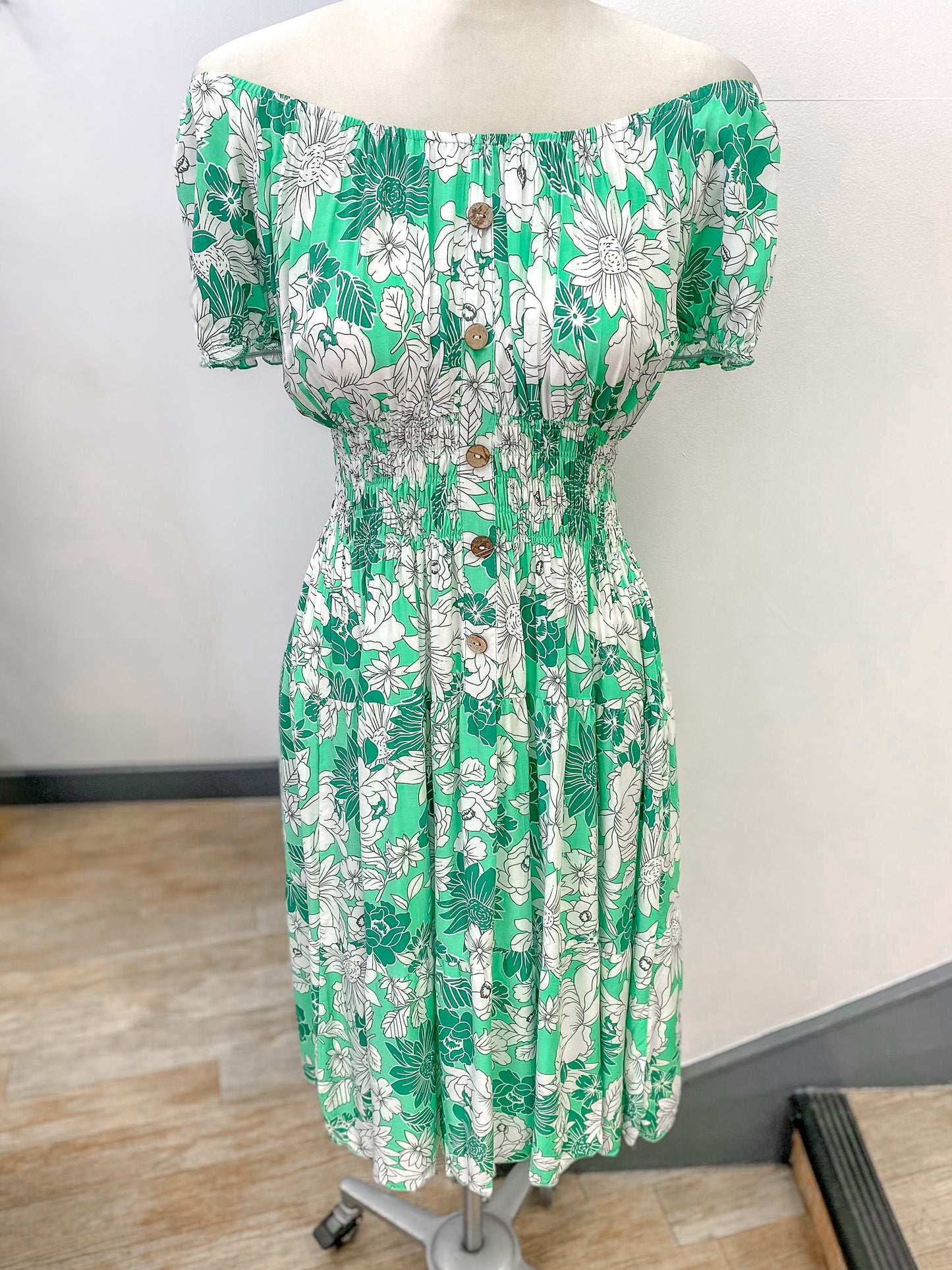 Shirred Waist Mini Dress