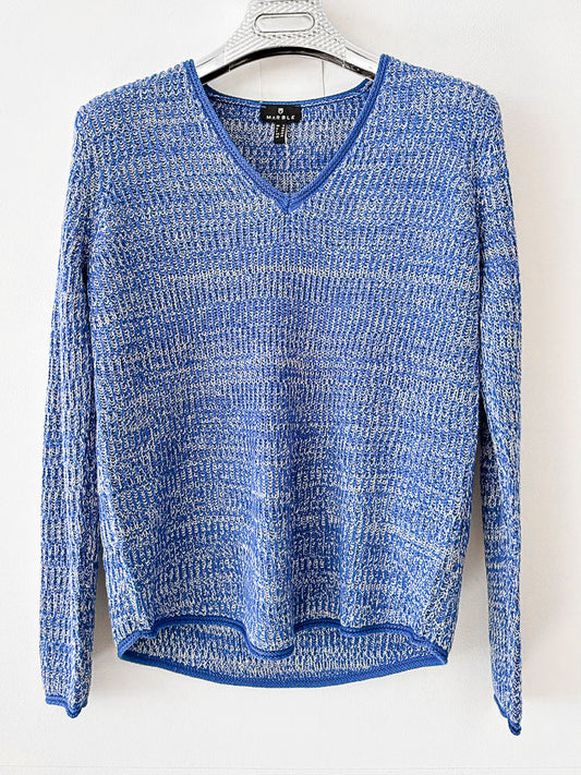 Marble Blue V Neck Jumper