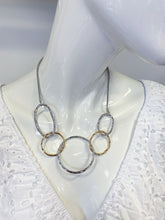 Load image into Gallery viewer, Tempest Silver &amp; Gold Hammered Circle Necklace and Bracelet