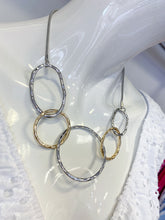 Load image into Gallery viewer, Tempest Silver &amp; Gold Hammered Circle Necklace and Bracelet