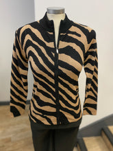 Load image into Gallery viewer, Marble Zebra Print Zipped Cardigan