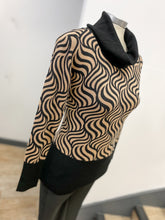 Load image into Gallery viewer, Marble Wave Print Polo Neck Jumper
