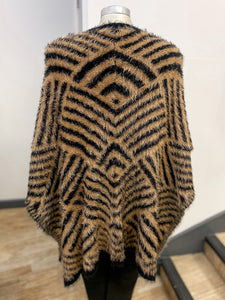 Marble Fluffy Striped Cape