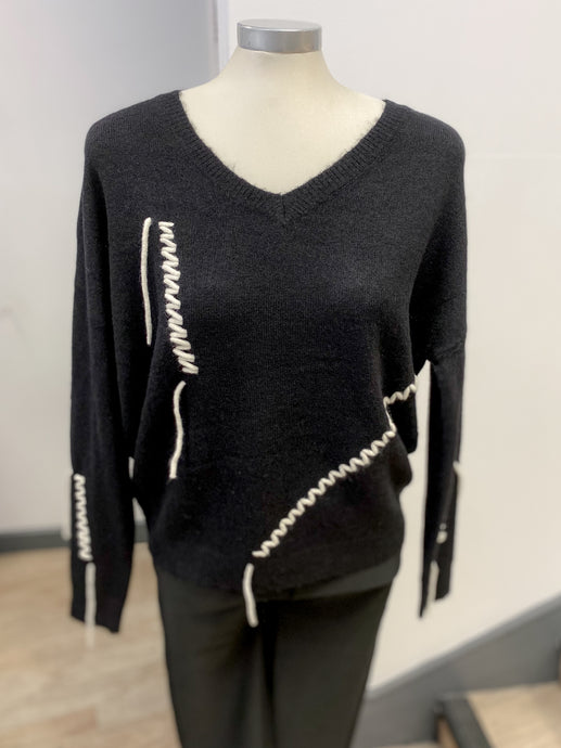 Sarah Tempest Zig Zag Wool Blend Jumper