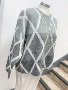 Malissa J Beaded Diamond Pattern Jumper