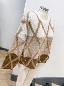 Malissa J Beaded Diamond Pattern Jumper