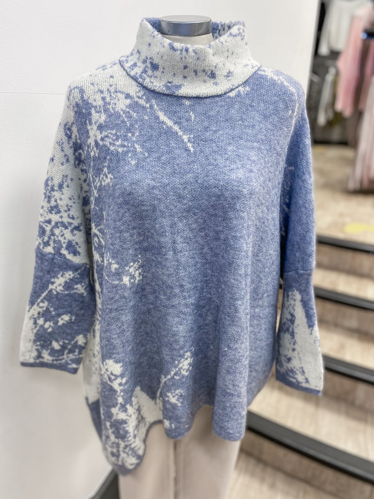 Sarah Tempest Polo Neck Poncho Jumper