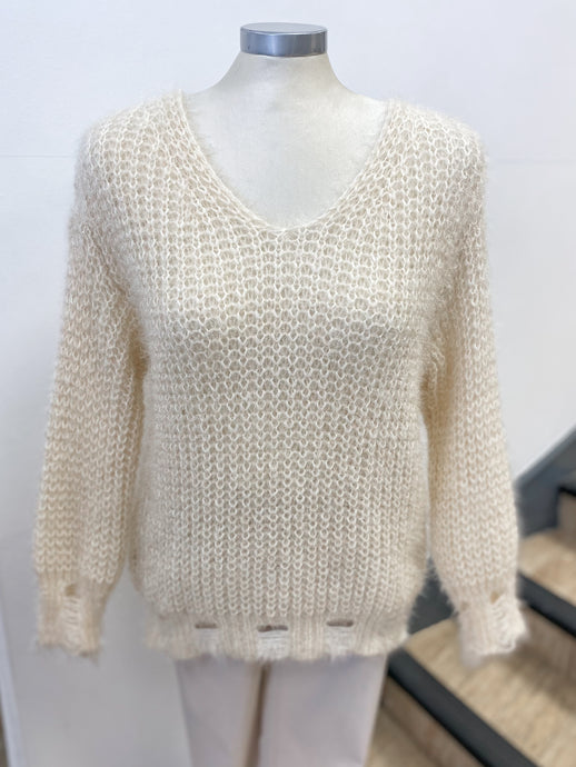 Fluffy Ladder Knit Jumper
