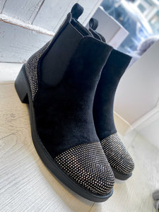 Sparkly Black Ankle Boots