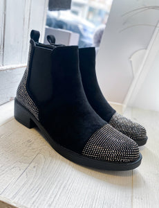 Sparkly Black Ankle Boots