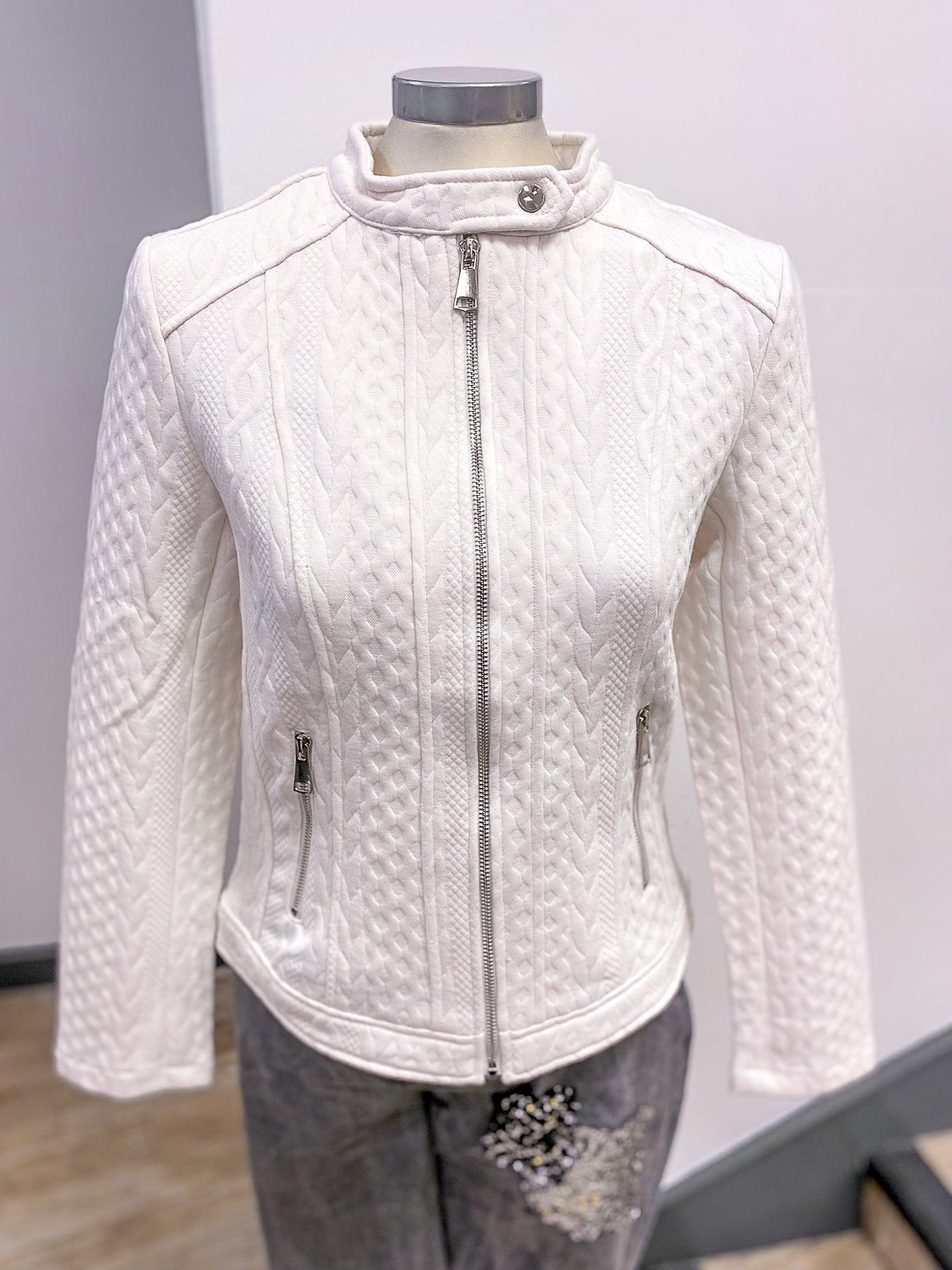 Jessica Graff Cable Biker Jacket