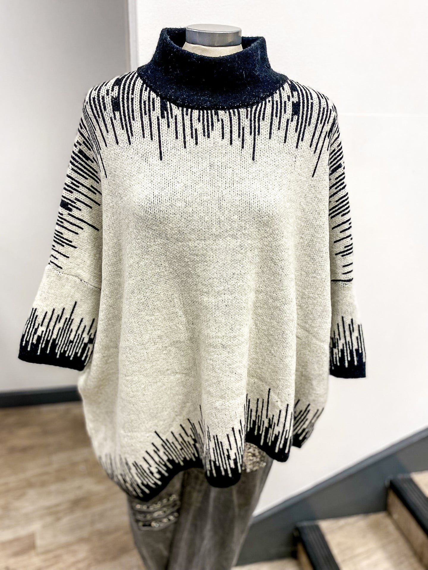 Sarah Tempest Polo Neck Poncho Jumper