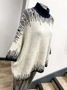 Sarah Tempest Polo Neck Poncho Jumper